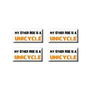   Vehicle Car Is A Unicycle   3D Domed Set of 4 Stickers: Automotive