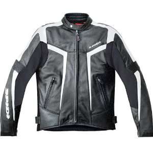  Spidi Gara Leather Motorcycle Jacket Black/White E54/US44 
