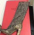 valentino crystal studded leather and lace ankle platform boots 39 5 9 