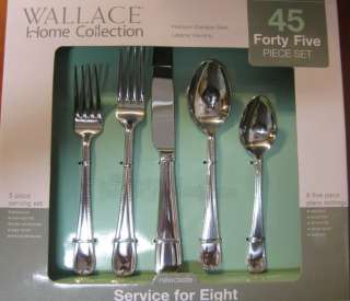   NewCastle 45 Piece Flatware Set Service For 8 18/0 stainless steel NEW