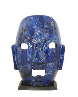 Blue Mayan Mask Made of Lapis Lazuli Stone  