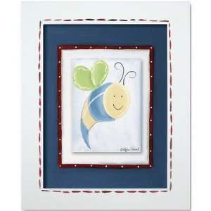  Frogs Bee Framed Giclee Wall Art Color: Green Stripe / Red 