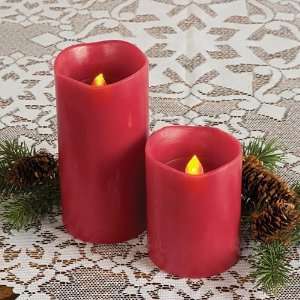  3 x 4 Red LED Pillar Candle: Home & Kitchen