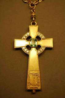 Solid 18k Gold Bishops Pectoral Cross w/dia + chalice  