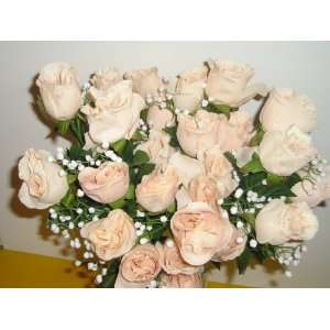  Silk Rose Tan Bouquet 