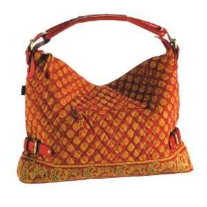  Red Mosaic Quilted Large Hobo Tote Bag 