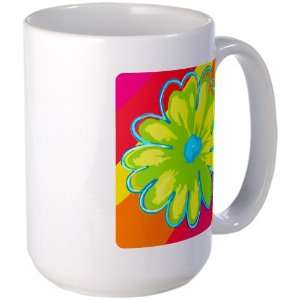  Large Mug Coffee Drink Cup Daisy Vivid Stripes: Everything 