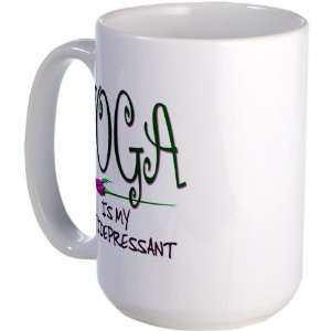  YOGA IS MY ANTIDEPRESSANT Funny Large Mug by CafePress 