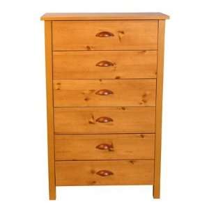  6 Drawer Beadboard Chest Nouvelle in Pine