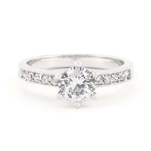   Plated KB CZ Diamond Contemporary Diamond Ring: Kate Bissett: Jewelry