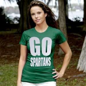   State Spartans Ladies Green Team Cheer T shirt