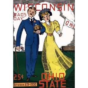  1932 Ohio State Buckeyes vs. Wisconsin Badgers 22 x 30 