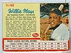 1962 POST CEREAL BASEBALL Willie Mays Card #142 SAN FRANCISCO GIANTS 
