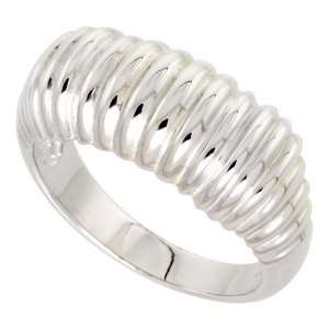 Sterling Silver Flawless Quality High Polished Freeform Ring 3/8 (10 