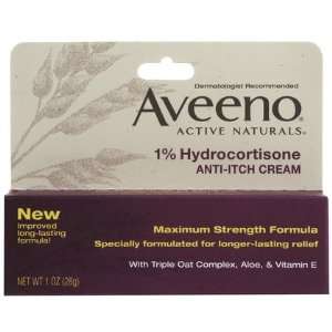 Aveeno 1% Hydrocortisone Anti, Itch Cream, Maximum Strength, 1 oz 