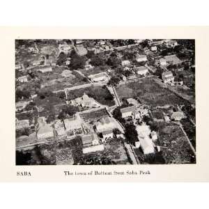  1923 Print Cityscape Bottom Saba Caribbean Island 