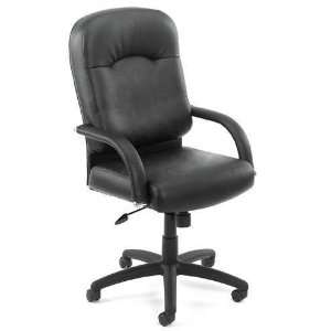  Boss High Back Caressoft Chair in Black W/ Knee Tilt 