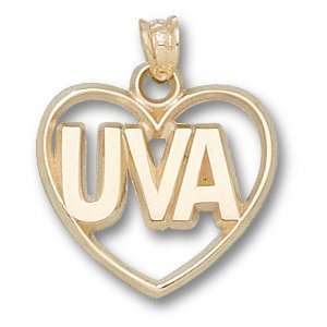  University of Virginia 5/8in 10k Heart Pendant/10kt yellow 