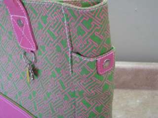 NWT TOMMY HILFIGER Pink & Green BEACH TOTE/BAG Cute  