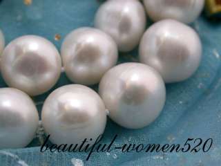 huge 17 14mm white round freshwater pearl necklace mag  