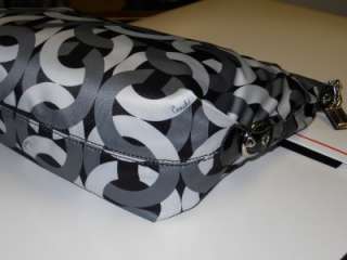 NEW AUTH Coach Madison Black/Grey/White Chainlink SIG Hailey Hobo 