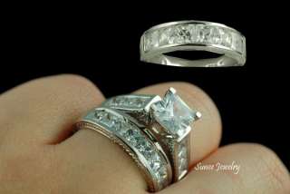 His Hers Engagement Wedding Band Ring Set men women  
