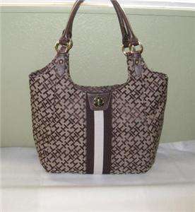 Tommy Hilfiger Womens Lg EW Shopper Tote Purse Handbag $79 Brown 