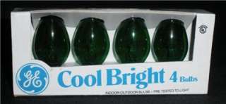 C7 Clear GREEN GE Light Bulbs Vintage Candelabra  