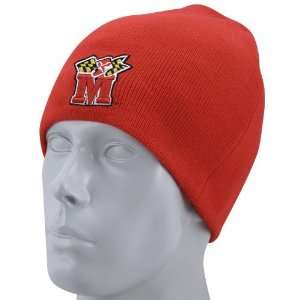 Maryland Terrapins Red University Knit Beanie Cap:  Sports 
