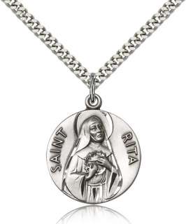 Sterling Silver St. Rita of Cascia Medal Saint Patron P  