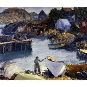   name Cleaning His Lobster Boat, By Bellows George 