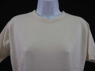 PURE CASHMERE Ivory Cashmere Short Sleeve Sweater Sz L  