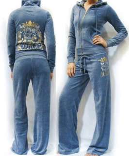 Juicy Couture Waltz Crest Blue Tracksuits Hoodie Pants  