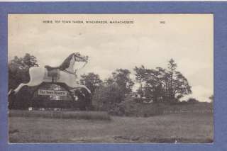 0811* WINCHENDON MA VINTAGE PC HORSE TOY TOWN TAVERN 1948  