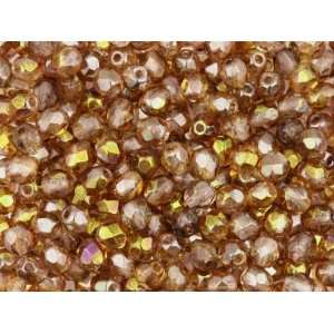  Fire Polished Bead 4mm Pink Lemonade Luster (100pc Pack 