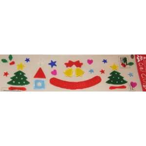  Merry Christmas Assorted Holiday Symbols Gel Window Clings 