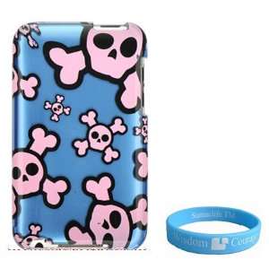  Ipod Touch Blue Skull Crystal Case + Wristband  
