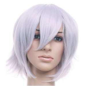  Silver White Anime Cosplay Wig Hair Costume: Toys & Games