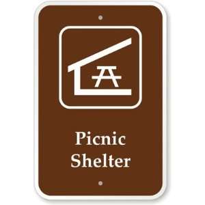  Picnic Shelter (with Graphic) Aluminum Sign, 18 x 12 