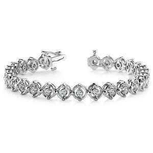  14k White Gold, Guide To The Diamonds Bracelet, 1 ct. (Color 