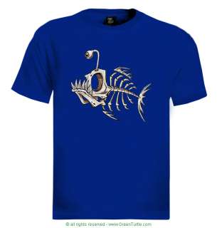 Fish skeleton bones T Shirt angler piranha new cool  