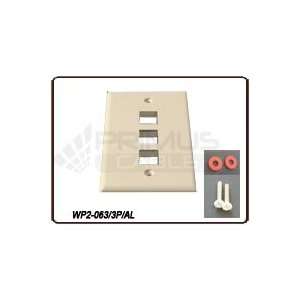  3 Port Wall Plate, 2.3/4(W) x 4.1/2 (H)  Almond