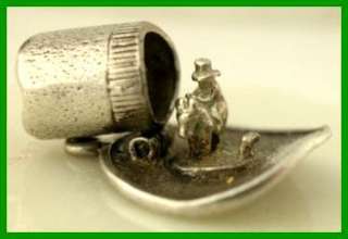 NUVO Vintage English Sterling Silver STETSON HAT Charm OPENS To COWBOY 