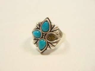 Carolyn Pollack Southwest Turquoise silver ring size 8  