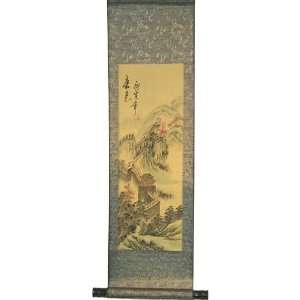  Chinas Great Wall in Spring ~ 34 Inch Chinese Scroll 