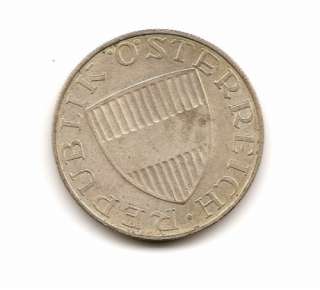 Austria 10 Schilling coin 1957 0.6400 SILVER KM#2882  