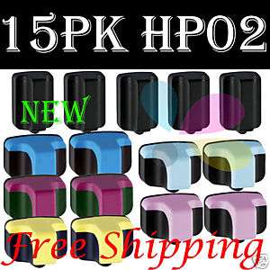 15 PK Printer Ink Cartridge for HP 02 PhotoSmart C5180 00882780969261 