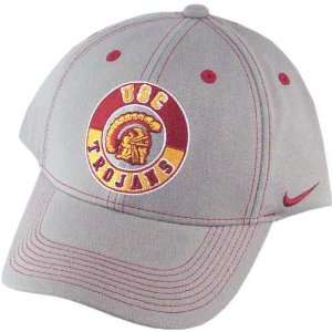 Nike USC Trojans Grey Fade In Flex Fit Hat:  Sports 