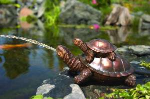 Aquascape Resin Piggyback Turtles Koi pond spitter NIB  