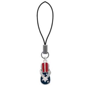 USA Patriotic Flip Flop with White Star Cell Phone Charm [Jewelry]